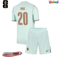 Francja Desire Doue #20 Koszulka Wyjazdowa dzieci MŚ 2026 Krótki Rękaw (+ krótkie spodenki)